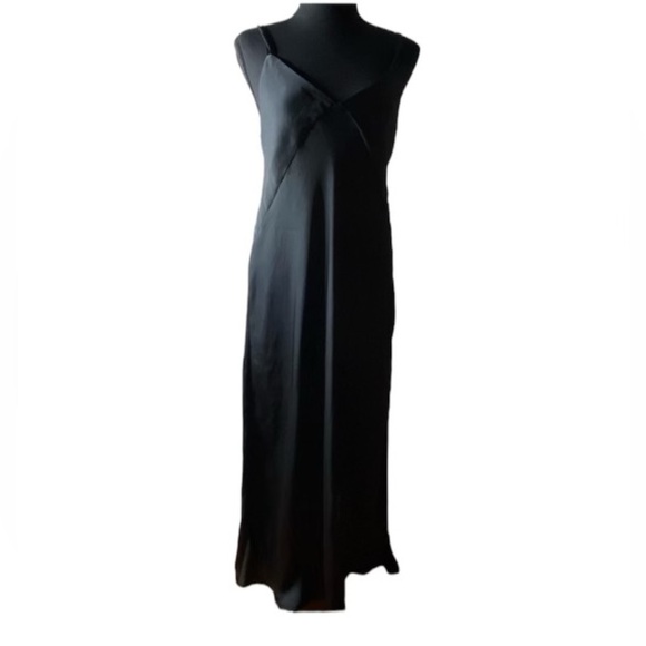 Zara Black Side Slit Dress Sz M - Picture 1 of 3
